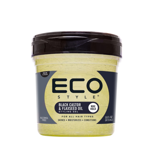 gel-ecostyle-ulei-ricin Gel de styling fixare puternica si fortifiere EcoStyle Black Castor & Flaxseed Oil 473ml
