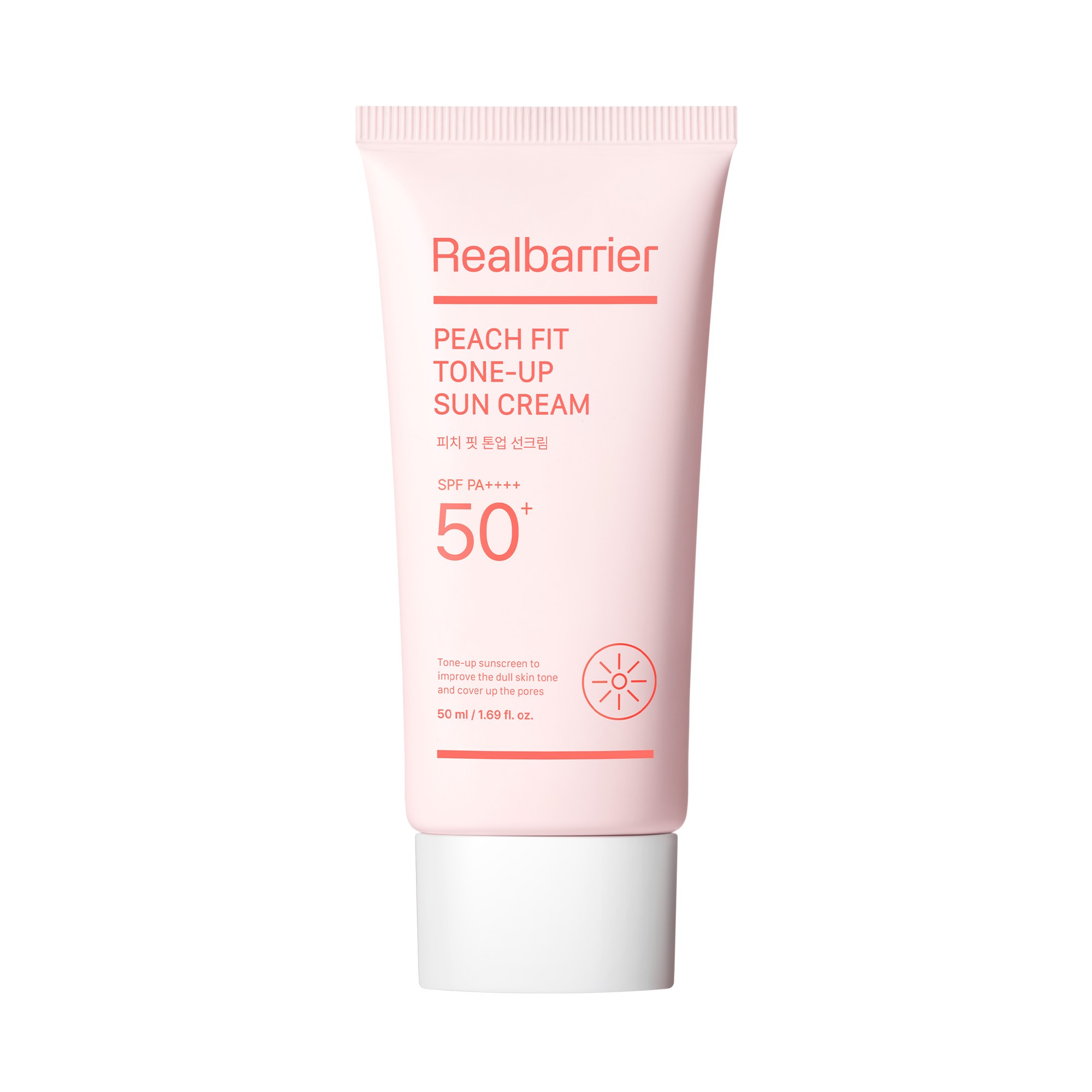 Crema cu protectie solara nuanta Peach Glow SPF50+ PA++++ Real Barrier Peach Fit Tone-up 50ml
