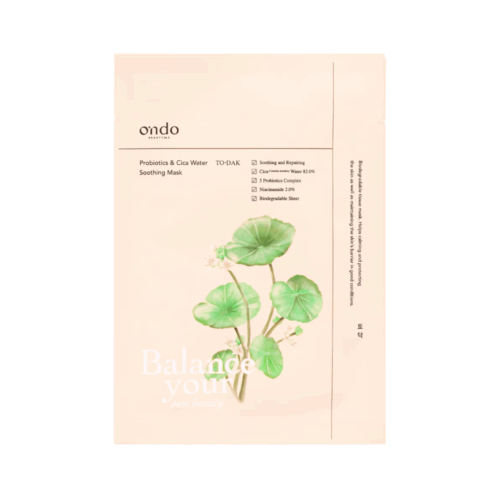 Masca de fata calmanta si reparatoare cu Probiotice si Centella Asiatica Ondo Beauty 36.5 25ml