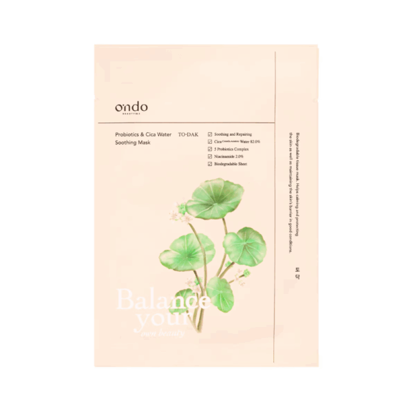 Masca de fata calmanta si reparatoare cu Probiotice si Centella Asiatica Ondo Beauty 36.5 25ml