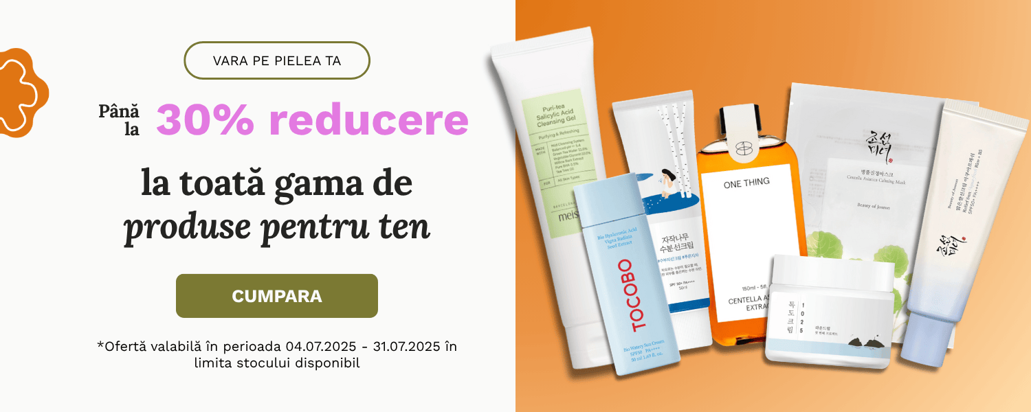 Banner campanie produse pentru ten la lesami. Profita de pana la 30% reducere