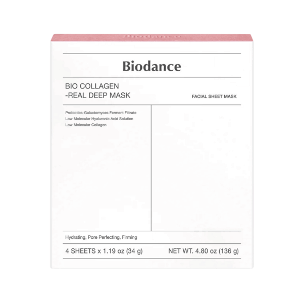 Set masca de fata cu bio-colagen pentru hidratare si fermitate Biodance Bio-Collagen 34g x 4 bucati