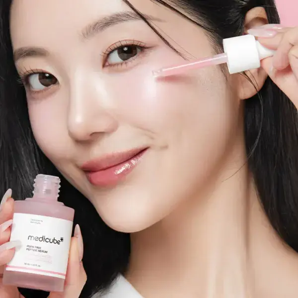 Ser cu peptide pentru fata pentru elasticitate si stralucire Medicube PDRN Pink Peptide Serum 30ml