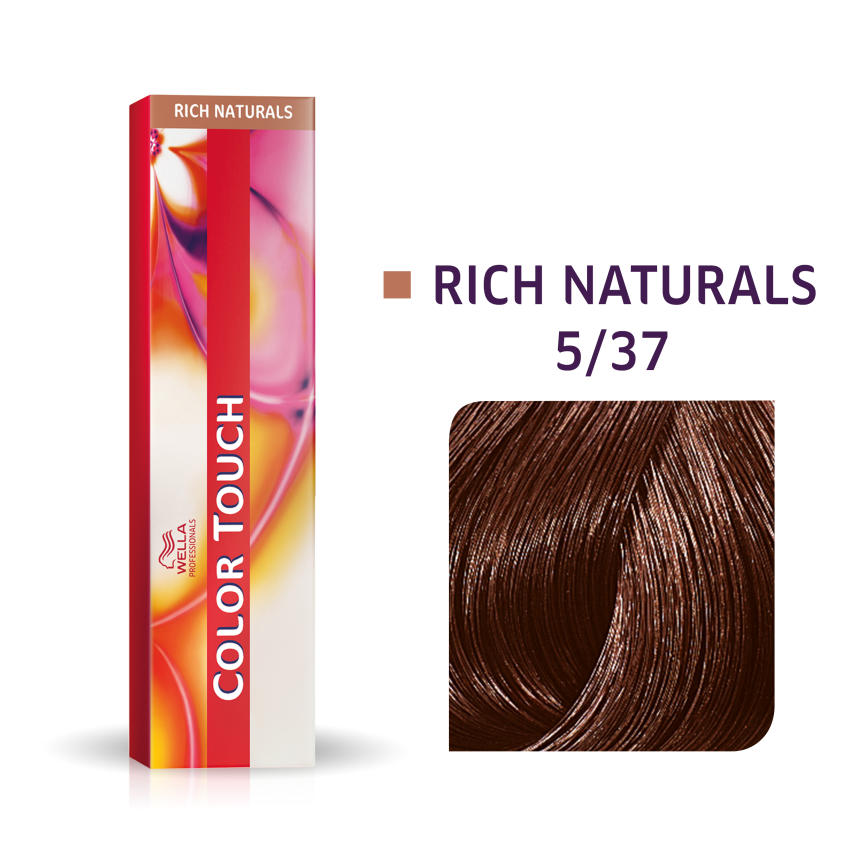 Vopsea de par semi-permanenta fara amoniac wella professionals color touch 5/37 light chestnut golden brown 60ml