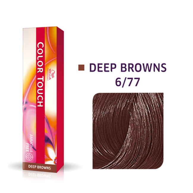 Vopsea de par semi-permanenta fara amoniac Wella Professionals Color Touch 6/77 Deep Brown 60ml