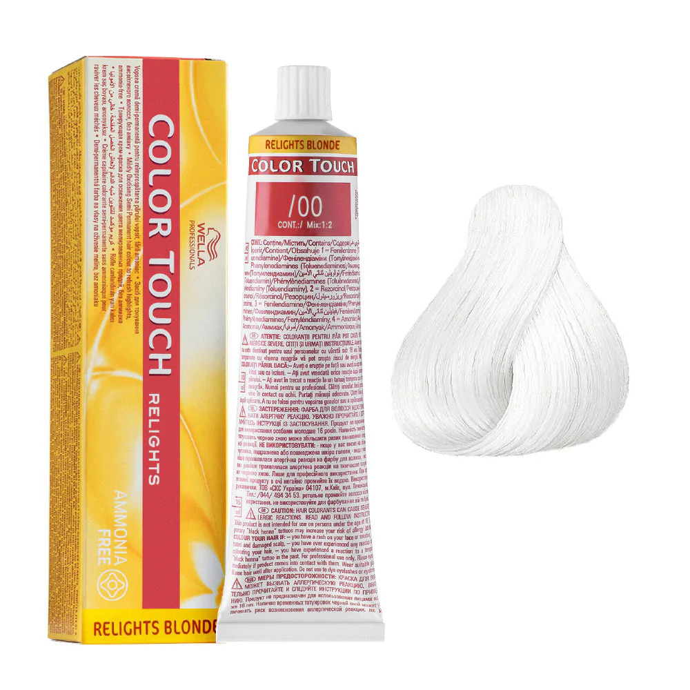 Vopsea de par semi-permanenta fara amoniac wella professionals color touch relights blonde /00 clear 60ml
