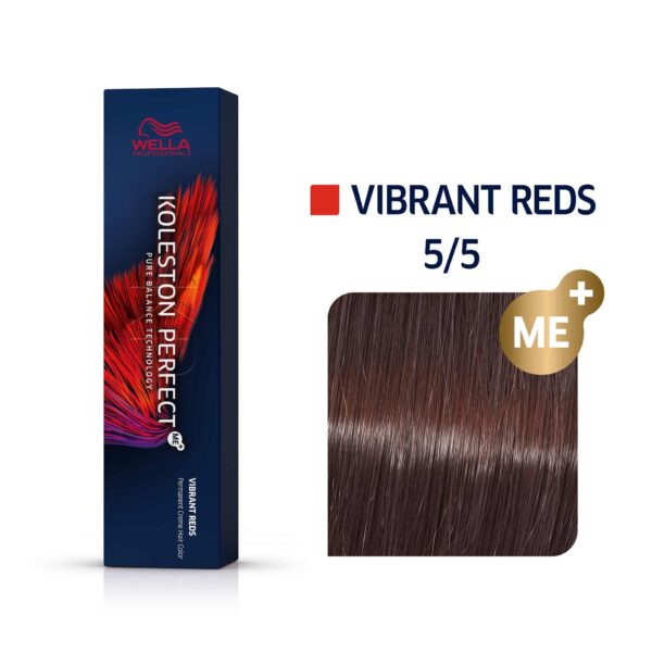 Wella Professionals, Koleston Perfect Me+, Vopsea permanentă de păr, 5/5 Light Brown Red Violet, 60 ml