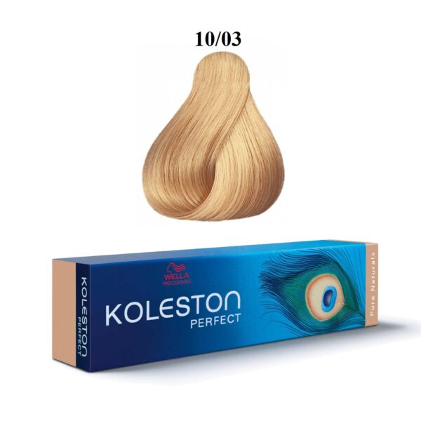 Wella Professionals, Koleston Perfect, Vopsea permanentă de păr, 10/03 Bright Natural Golden Blond, 60 ml