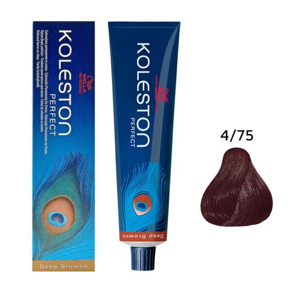 Wella Professionals, Koleston Perfect, Vopsea permanentă de păr, 4/75 Medium Brown Mahogany Brown, 60 ml