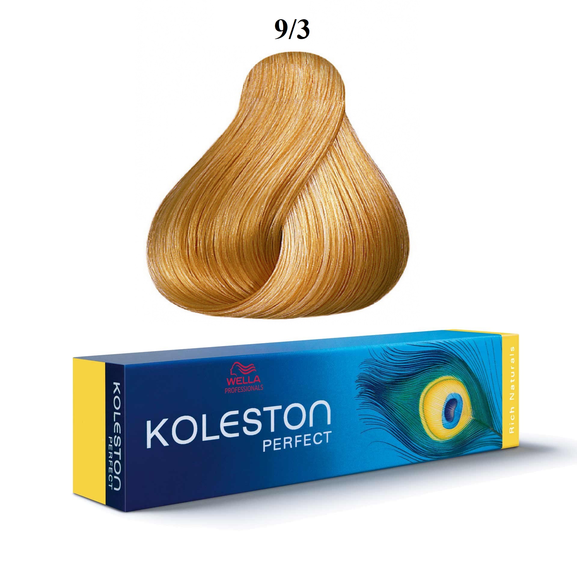 Vopsea permanenta de par wella professionals koleston perfect 9/3 very light blonde gold 60ml