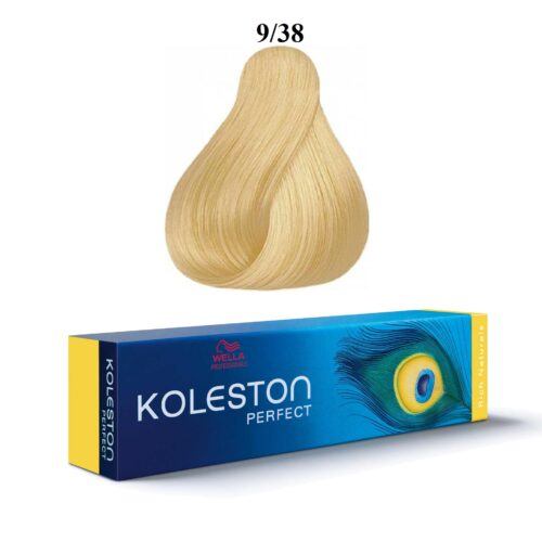 Wella Professionals, Koleston Perfect, Vopsea permanentă de păr, 9/38 Very Light Blonde Golden Pearl, 60 ml