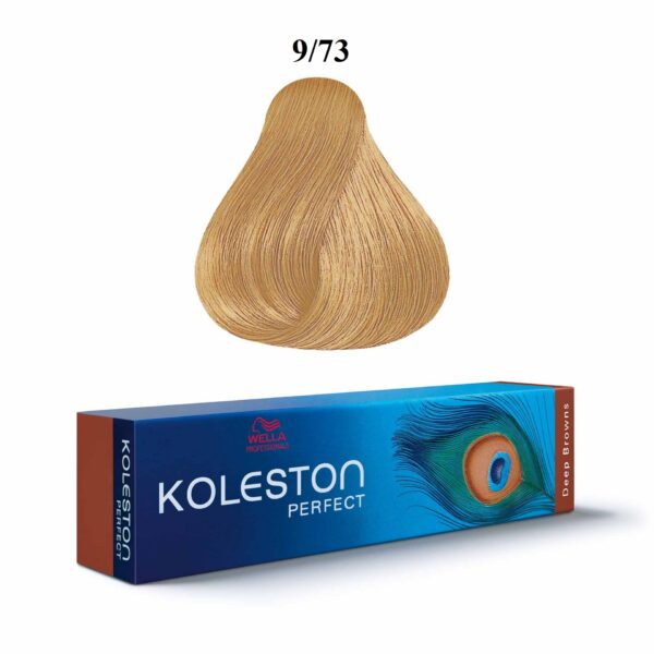 Wella Professionals, Koleston Perfect, Vopsea permanentă de păr, 9/73 Bright Blond Golden Chestnut, 60 ml