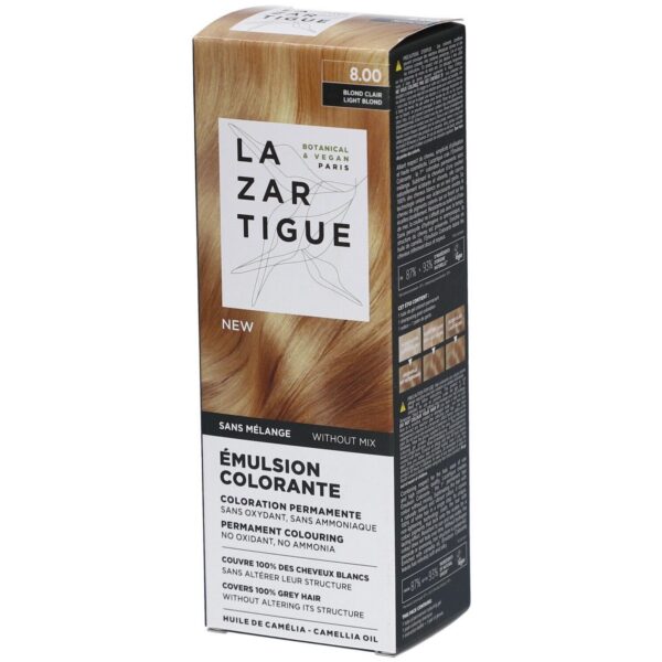 Lazartigue, La Couleur Absolue, Vopsea permanentă de păr, 8.00 Light Blond, 60 ml