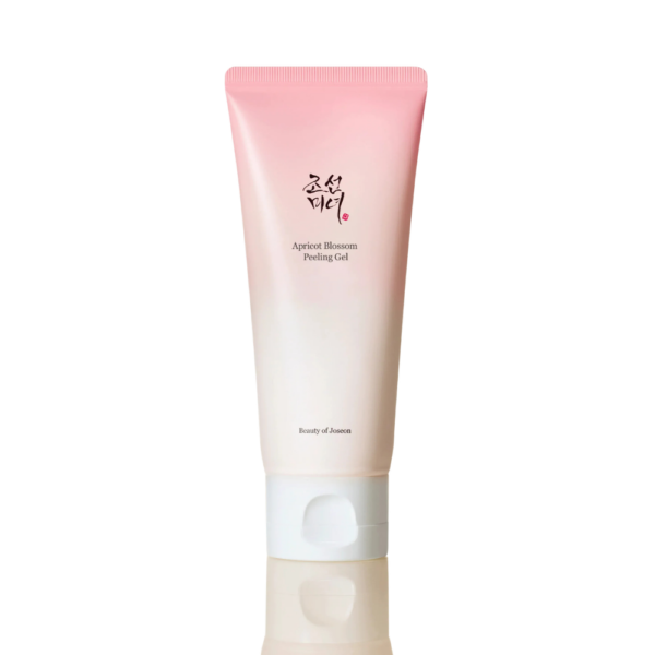 Gel exfoliant Apricot Blossom de la Beauty of Joseon, într-un tub roz pal
