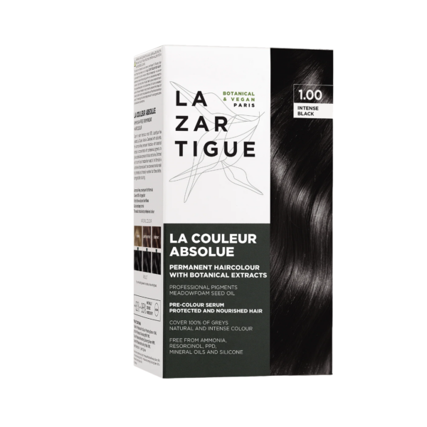 Lazartigue, La Couleur Absolue, Vopsea permanentă de păr, 1.00 Intense Black, 143 ml